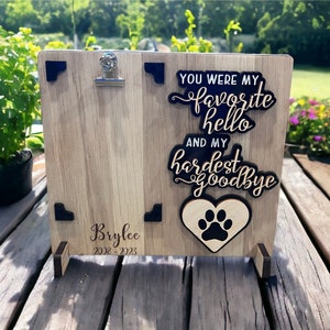 Loss of Pet Memorial Picture Frame/Pet Memorial/Engraved Pet Picture Frame