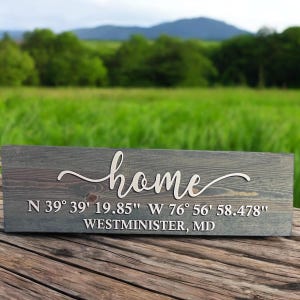 First Home Sign, Home Coordinates Sign, Housewarming Gift, Realtor Gift, GPS Coordinates, Location Sign, Latitude Longitude,Coordinates Sign