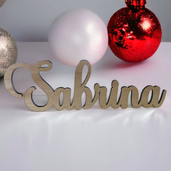 Elegant Cursive Font Personalized Christmas Tree Family Name Cutouts, Custom Christmas Tree Decor, Family Christmas, Custom Names, Holiday