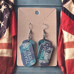 USA Themed Laser Cut Earrings/Thank A Veteran Earrings