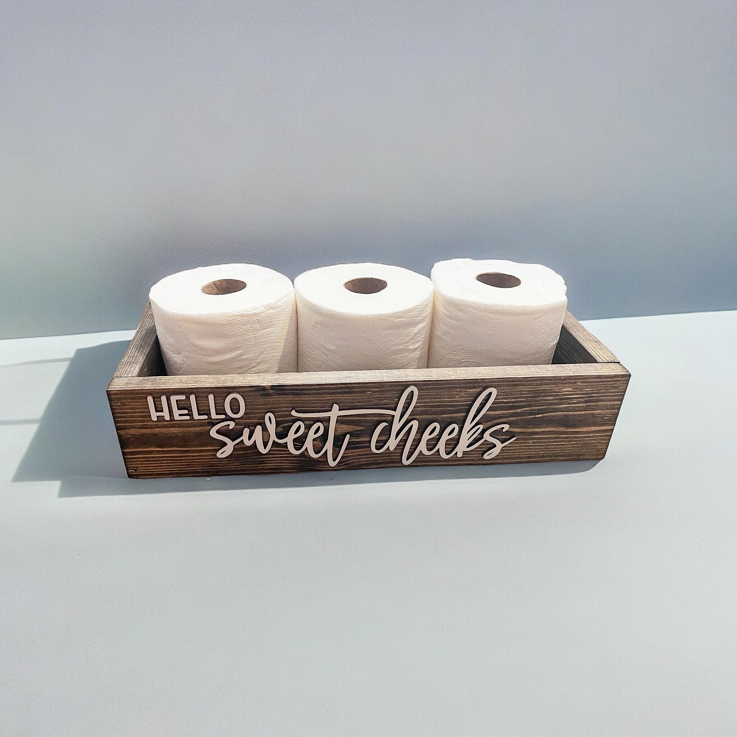 Scatola Porta Carta Igienica In Legno Massello Rustico – Contenitore Da Bagno Nero Con Intaglio, Multifunzione - 2