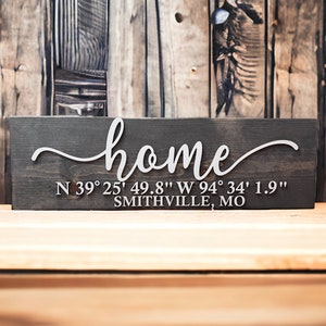 Home Coordinates Sign/Wedding Gift/Personalized Wood Sign/Anniversary Gift/Housewarming Gift