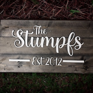 Familienaam Pallet Houten Teken/Huwelijkscadeau/Gepersonaliseerd Houten Teken/Verjaardagscadeau/Inwijdingsfeest Cadeau