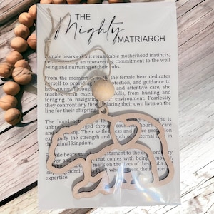 El poderoso adorno de oso matriarca y cachorro, adorno de mamá oso, encanto de coche, maternidad, padre-hijo, adornos de tarjetas de historia, adorno de Navidad