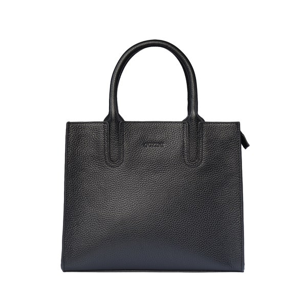 Premium Leather Luxury Tote Bag | Zipper Opening, Crossbody Strap, Alcantara Lining | Elegant Medium-sized Women's Handbag