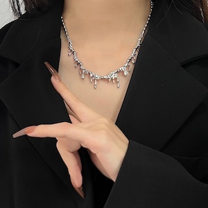 The Aqua Drop Necklace Liquid Metal Jewelry Liquid Metal Necklace