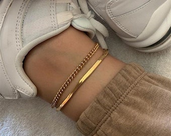 18K Gold Filled Chain Anklet, Twist Chain, Figaro Chain, Dainty Chain, Bead Chain, Cuban Chain, Tiny Link Chain, Anklet for Her, gold anklet
