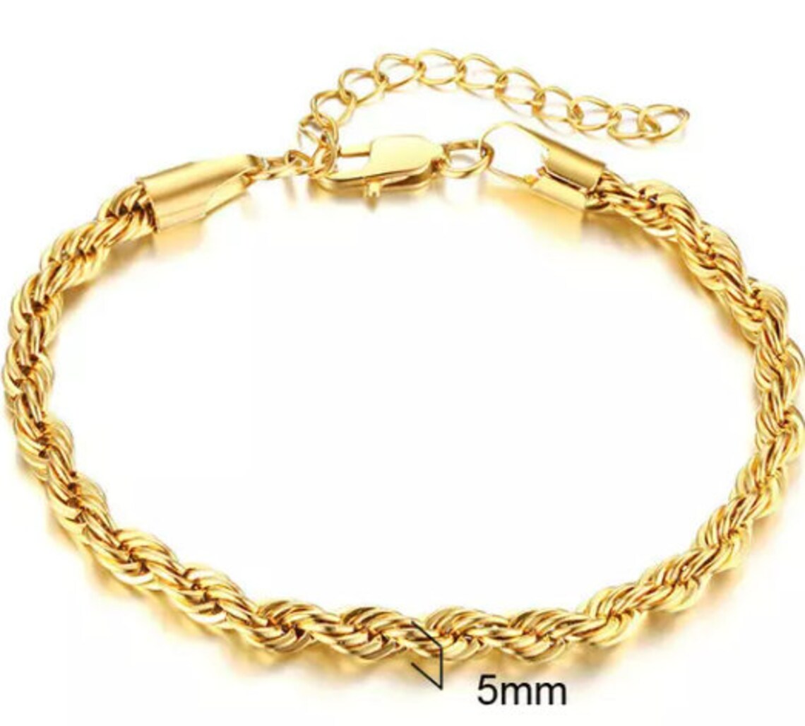 Gold Rope Necklace Gold Rope Chain Necklace Men Gold Etsy