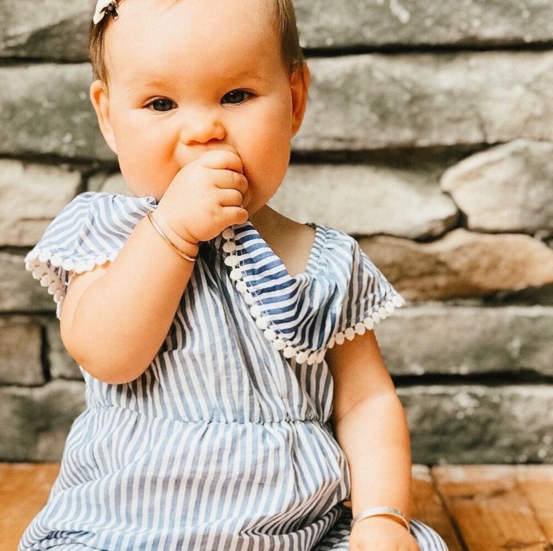 18K Gold Filled Baby Bracelet, Birthstone Bracelet, Kids Bracelet, Girls Bracelet, Baptism