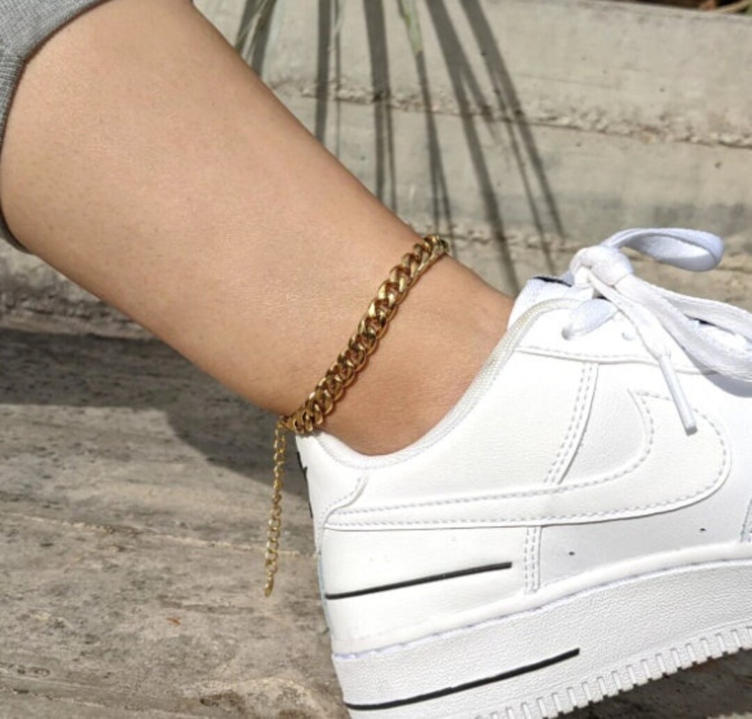 18K Gold Filled Chain Anklet, Twist Chain, Figaro Chain, Dainty Chain