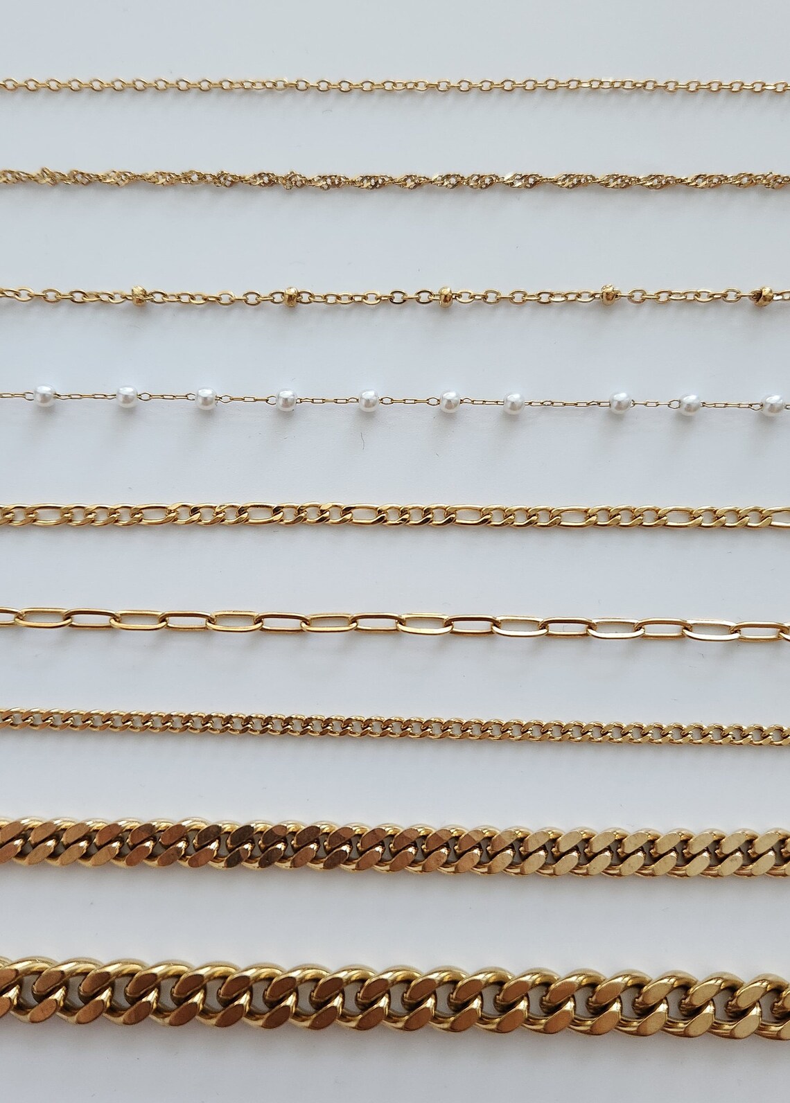 18K Gold Filled Chain Anklet Twist Chain Figaro Chain Etsy