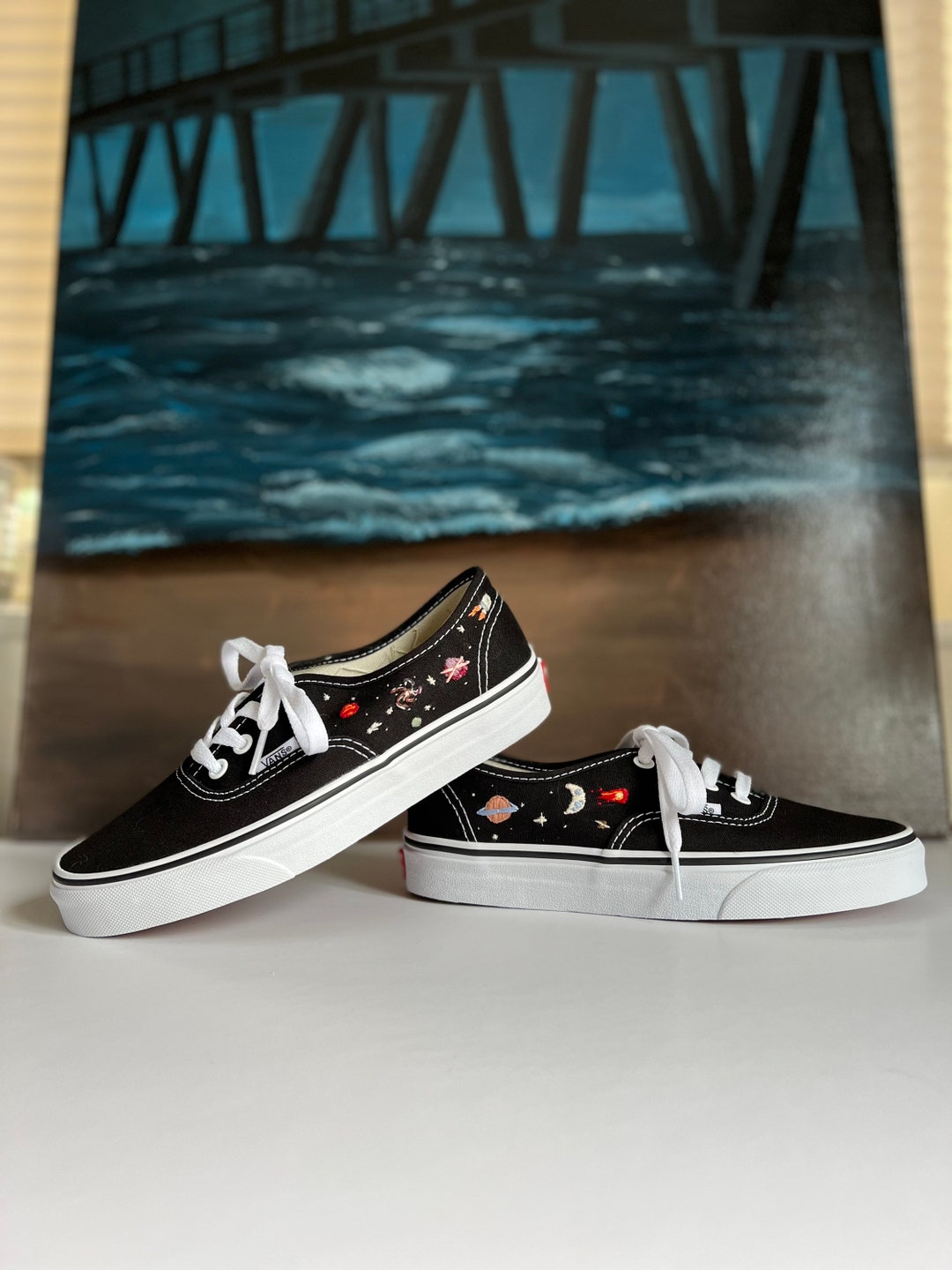 Custom Hand Embroidered Canvas Shoes Etsy