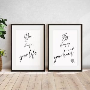 Life Quotes Set of 2 Poster, Inspirational Quote Wall Art, Gift for family, Printable wall Decor, Motivational Wall Art, Quote Art Download