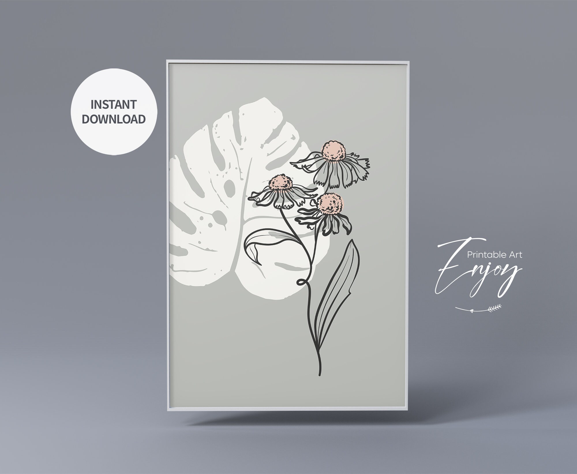 Line Art Woman Printable Art Prints, Positive Wall Decor Set of 3 ...