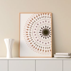 Regular Geometric Pattern Printable Poster, Earth Toned Neutral Wall Art Print, Minimal Art Prints, Home Decor Gift, Printable Wall Art Boho