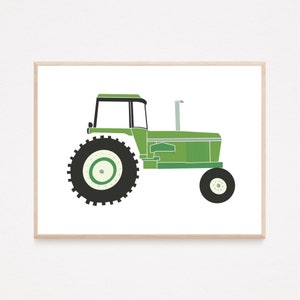 Vintage Green Tractor Art Print: Boys Nursery Decor (Digital Download)