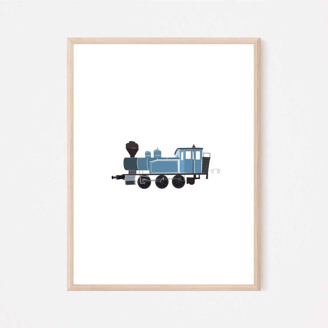 Train Digital Art, Train Wall Decor, Train Art for Kids Room