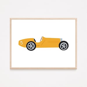 Classic Racing Car Digital Art Print, Vintage Racing Car Art for Nursery, Racing Car Nursery Art, Racing Car Art for Kids Room, Boys Room