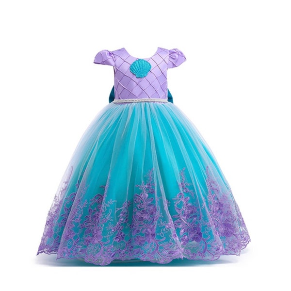 Disfraz de sirena la sirenita Ariel bajo el mar princesa fiesta Disney princesa vestido niña ropa cumpleaños libro semana halloween