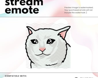 Crying Cat Twitch Emote, Meme Emote