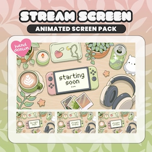 Animerat spelbord och växtöverlägg | Börjar snart, BRB, slutskärm | Lofi spelbord Twitch