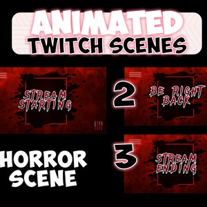 Animierte Horror, Rot und Schwarz, Start, Be Right Back, Ending Stream Szenen