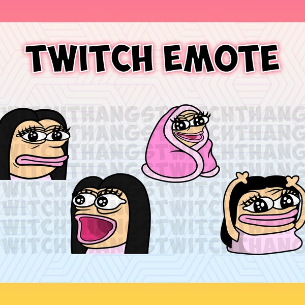 Black Haired Pepe the Frog Girl Emote Pack (you are pepe...)