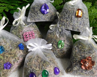 Handmade decorated lavender sachets: fresh from garden for drawers, closets, cars, gifts