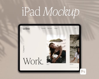 iPad Pro Mockup: Minimalist Palm Leaf Shadow (PSD)