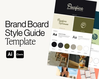 One Page Brand Board Template: Canva & Adobe Illustrator