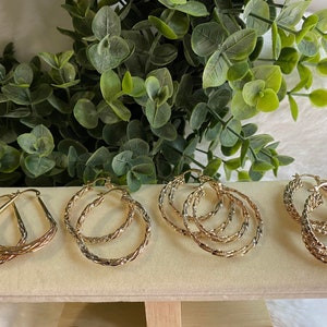 18K Gold Filled Tricolor Hoop Earrings