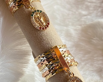 18K Gold Filled Tricolor Semanario Ring