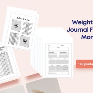 Weight Loss Journal: Weight Loss Tracker, Fitness Planner, Weight Loss Planner | Digital Printable PDF