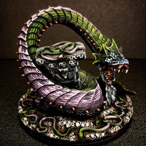 Hand-Painted Serpentine Chaos Beast Miniature | Tabletop Fantasy Monster Figure