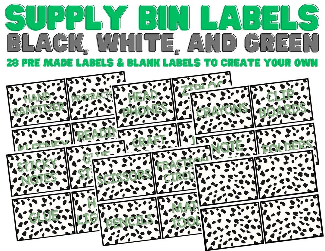Classroom Supply Bin Labels Etsy