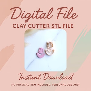 Digital STL File | Tulip Flower Clay Cutter Set | Spring Daisy Clay Cutter | Peony Clay Cutter | Lily Cutter | Floral Clay Cutter