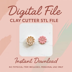 Digital STL File | Smiley Face Polymer Clay Cutter | Floral Smiley Face Cutter | Happy Face Clay Cutter | Smiley Clay Cutters