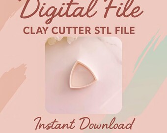 Digital STL File | Curved Triangle Polymer Clay Cutter | Spring Clay Cutter | Stud Cutters | Polymer Clay Earring Cutter
