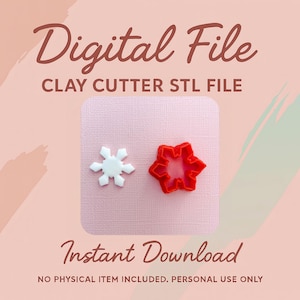 Digital STL File | Snowflake Polymer Clay Earring Cutter (Pointy) | Christmas Clay Cutter | Winter Holiday Earring Cutters