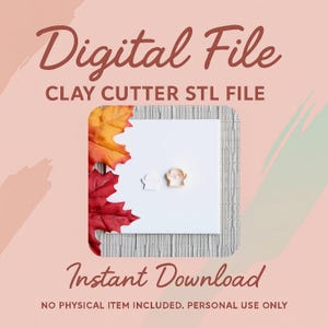 Digital STL File | Happy Ghost Clay Cutter | Fall Clay Cutter | Autumn Clay Cutter | Fall Stud Earring Cutters | Halloween Clay Cutter