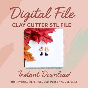 Digital STL File | Witch Boots Mini Clay Cutter (Studs) | Fall Autumn Clay Cutter | Fall Stud Earring Cutters | Halloween Clay Cutter