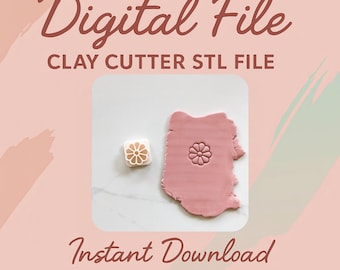 Digitale STL-Datei | Gänseblümchen Tonstempel | Keramik Stempel | Textur Stempel | Ton Textur Ausstechformen | Polymer Clay Werkzeug