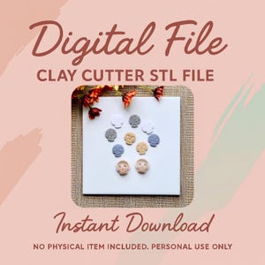 Digital STL File | Skull Head Clay Cutter | Fall Autumn Polymer Clay Cutter | Fall Stud Earring Cutters | Halloween Clay Cutter