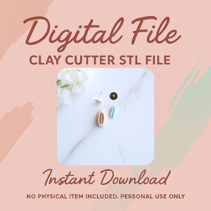 Digital STL File | Surfboard Mini Clay Cutter (Stud Size) | Sea Shell Cutter | Summer Clay Cutter | Beach Clay Earring Cutter