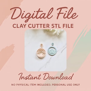 Digital STL File | Floral Hoop Clay Cutter (2 Piece Set) | Flower Clay Cutter | Statement Earring Clay Cutter | Modern Clay Earring Cutter