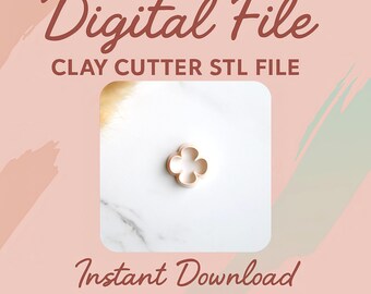 Digital STL File | Four Leaf Clover Clay Cutter | Shamrock Cutter | Spring Clay Cutter | Polymer Clay Earring Cutter