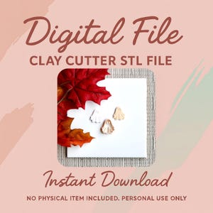 Digital STL File | Ghost Clay Cutter | Fall Autumn Polymer Clay Cutter | Fall Stud Earring Cutters | Halloween Clay Cutter