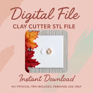 Digital STL File | Ghost Clay Cutter | Fall Autumn Polymer Clay Cutter | Fall Stud Earring Cutters | Halloween Clay Cutter