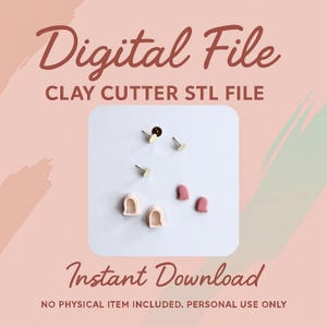 Digital STL File | Ghost Mini Clay Cutter (2 Piece Set Stud Size) | Fall Clay Cutter   | Halloween Clay Cutter | Autumn Earring Cutters