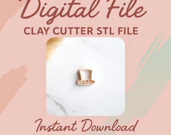 Digital STL File | St Patrick's Dat Hat Clay Cutter (Embossing) | Lucky Irish Top Hat Cutter | Spring Clay Cutter | Polymer Clay Cutter